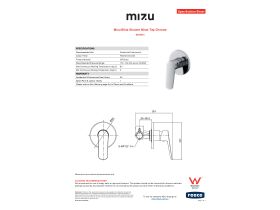 Specification Sheet - Mizu Bliss Shower Mixer Tap Chrome