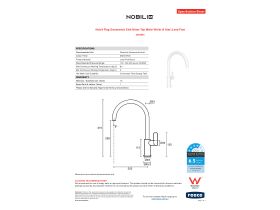 Specification Sheet - Nobili Flag Gooseneck Sink Mixer Tap Matte White (4 Star) Lead Free