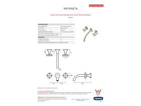 Specification Sheet - Sussex Oria Cross Wall Bath Set 215mm PVD Brushed Nickel