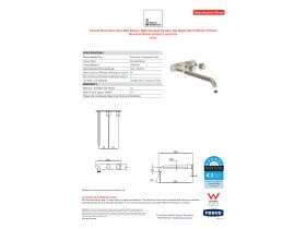 Specification Sheet - Faucet Strommen Vara Fin Wall Basin / Bath Hostess Tap System Right Hand 250mm Trimset Brushed Nickel (6 Star) Lead Free
