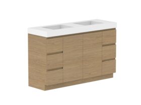 Supporting Image - Posh Domaine 1500mm Floor Mount Vanity Unit Conventional Double Bowl 90mm Top