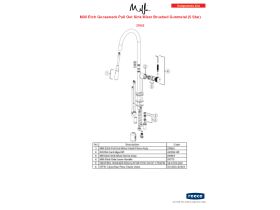 Component Listing - Milli Etch Gooseneck Pull Out Sink Mixer Brushed Gunmetal (5 Star)