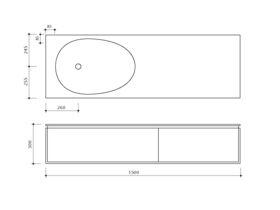 ISSY Glide Wall Hung Vanity Unit Single Bowl 2 Drawers 1500mm White