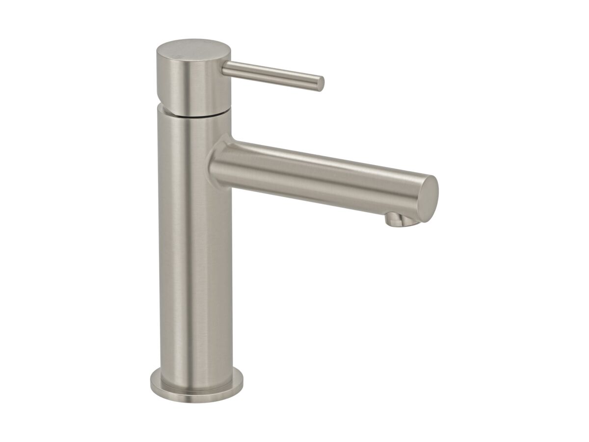 Mizu Drift Basin Mixer Straight Spout Brushed Nickel (6 Star)