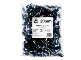 S/BACK PEX CLIP W/TAB 20MM T/NAIL (100)