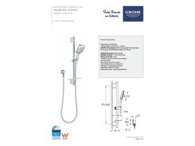 Technical Guide - GROHE Rainshower SmartActive Single Rail Shower Square Chrome (4 Star)