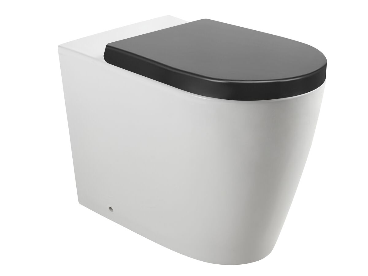 Wolfen Ambulant Back To Wall Rimless Bck to Wall Pan with Double Flap Seat Grey (4 Star)