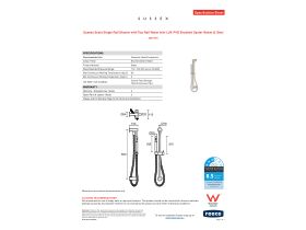 Specification Sheet - Sussex Scala Single Rail Shower with Top Rail Water Inlet LUX PVD Brushed Oyster Nickel (3 Star)