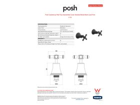 Specification Sheet - Posh Canterbury Wall Top Assemblies Cross Handles Matte Black Lead Free
