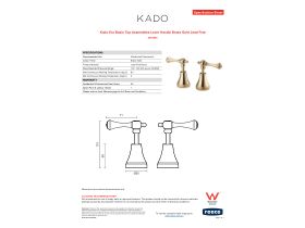 Specification Sheet - Kado Era Basin Top Assemblies Lever Handle Brass Gold Lead Free