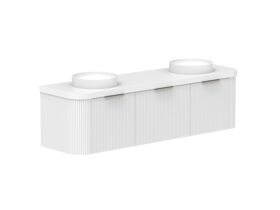 Supporting Image 2- Kado Neue Fluted Double Curve All Drawer 1800mm Wall Hung Vanity with Double Basin Durasein 50mm Top Ultra White