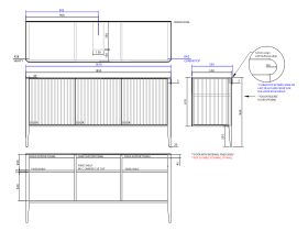 ISSY Cloud I 1800mm x 500mm x 860mm Vanity Unit with Legs 3 Touch Latch Doors Semi Inset (No Basin)