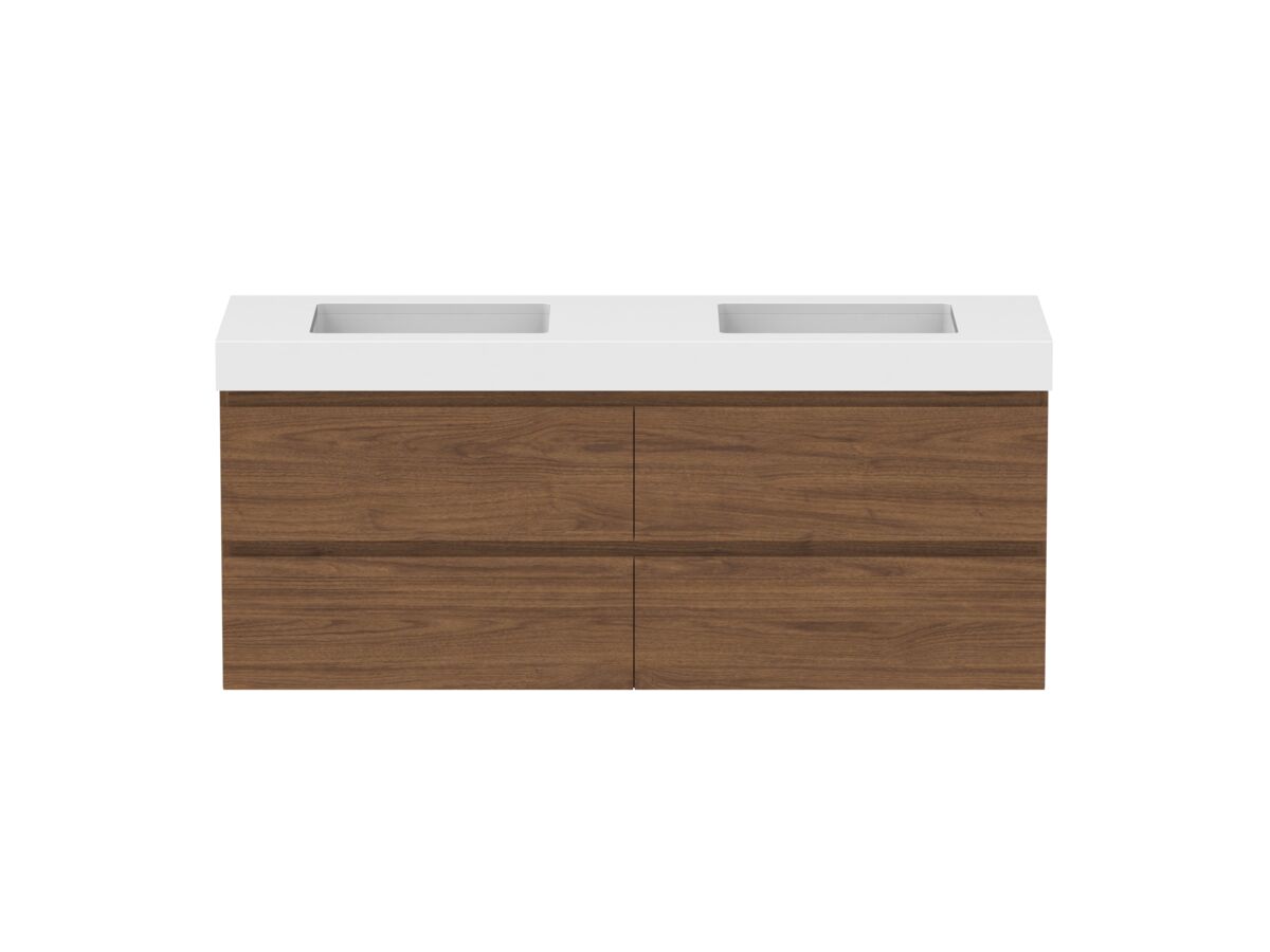 Hero - Posh Domaine 1500mm Wall Hung Twin Vanity Unit All-Drawer Double Bowl 90mm Top