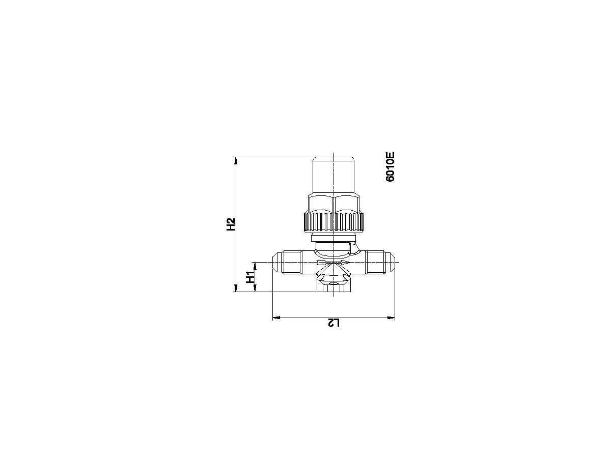 Castel 2 Way CO2 Packed Cap Line Valve Flare 120 bar