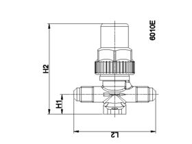 Castel 2 Way CO2 Packed Cap Line Valve Flare 120 bar