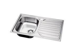 Supporting Image 2 - Posh Bristol Single Bowl Sink 1 Taphole Left Hand Bowl with Drainer Stainless Steel