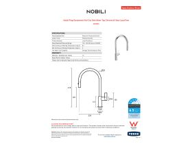 Specification Sheet - Nobili Flag Gooseneck Pull Out Sink Mixer Tap Chrome (4 Star) Lead Free