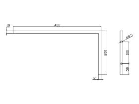 Wolfen Wall Hand Basin Stainless Steel 500mm x 420mm Right Hand 1 Tap Hole (Less Wall Bracket)