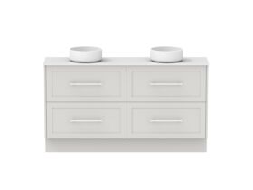 Hero - Kado Lux Ensuite All Drawer Twin 1500mm Floor Mount Double Basin 12mm Durasein Top