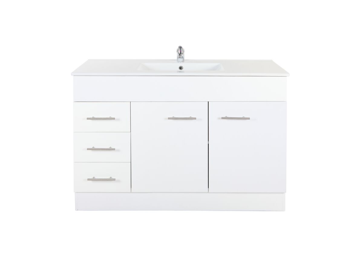 Posh Bristol MK2 1200mm Vanity Unit with Kick Centre Bowl 1 Taphole Left Hand Drawers