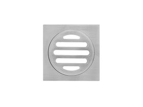 Mizu Drift Brass Trapscrew Grate Square 80mm Brushed Nickel