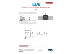 Specification Sheet - Roca Inspira Soft Square Above Counter Basin 370mm x 370mm Matte Black