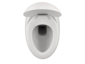 Supporting Image 4 - LAUFEN Alessi Rimless Wall Hung Pan with Soft Close Seat White (4 Star) - Top with Seat Open