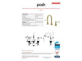 Specification Sheet - Posh Canterbury Gooseneck Basin Set Swivel Outlet Lever P Handles Polished Brass Gold (4 Star)