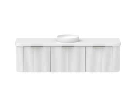 Supporting Image - Kado Neue Fluted Double Curve All Drawer 1800mm Wall Hung Vanity with Centre Basin Durasein 50mm Top Ultra White