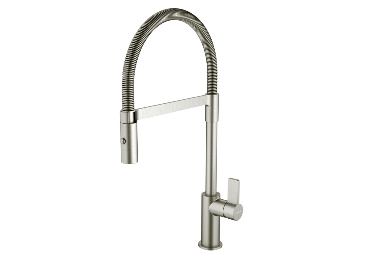 Supporting Image - Nobili Flag Gooseneck Pull Down Sink Mixer Tap Inox 316 Stainless Steel (4 Star)