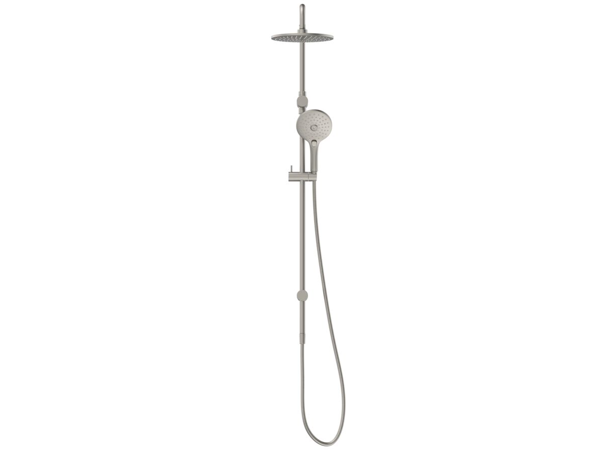 Supporting Image - Posh Domaine Twin Rail Shower Brushed Nickel (3 Star)