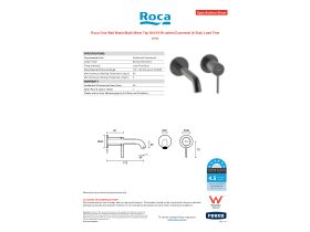 Specification Sheet - Roca Ona Wall Basin/Bath Mixer Tap Set Kit Brushed Gunmetal (6 Star) Lead Free