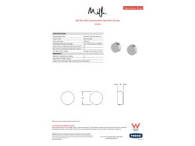 Specification Sheet - Milli Pure Wall Top Assembly Taps Satin Chrome