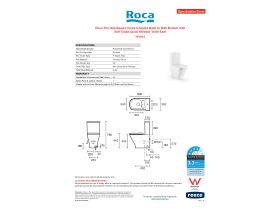 Specification Sheet - Roca The Gap Square Close Coupled Back to Wall Bottom Inlet Soft Close Quick Release Toilet Seat