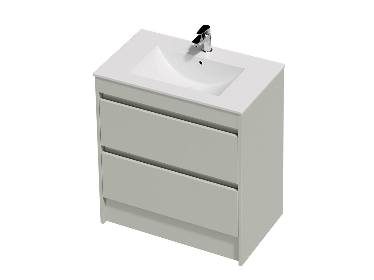 Posh Domaine Twin 750 2 Drawer Floor Standing Colour Console Top Gloss White