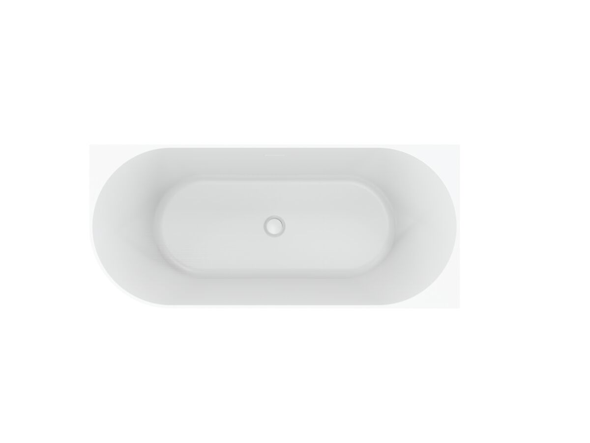 Supporting Image - Posh Solus Back to Corner Freestanding Bath 1700mm Right Corner with Overflow Matte White - Top View