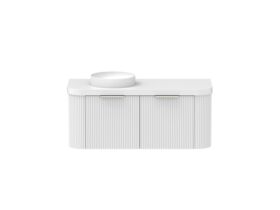 Supporting Image - Kado Neue Fluted Double Curve All Drawer 1200mm Wall Hung Vanity with Left Hand Basin Durasein 50mm Top Ultra White