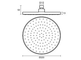 Posh Bristol MK2 Round Overhead Shower 220mm (3 Star)