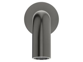 Supporting Image 2 - Mizu Drift Wall Basin/Bath Outlet Curve Spout 300mm Brushed Gunmetal (6 Star) Lead Free - Front