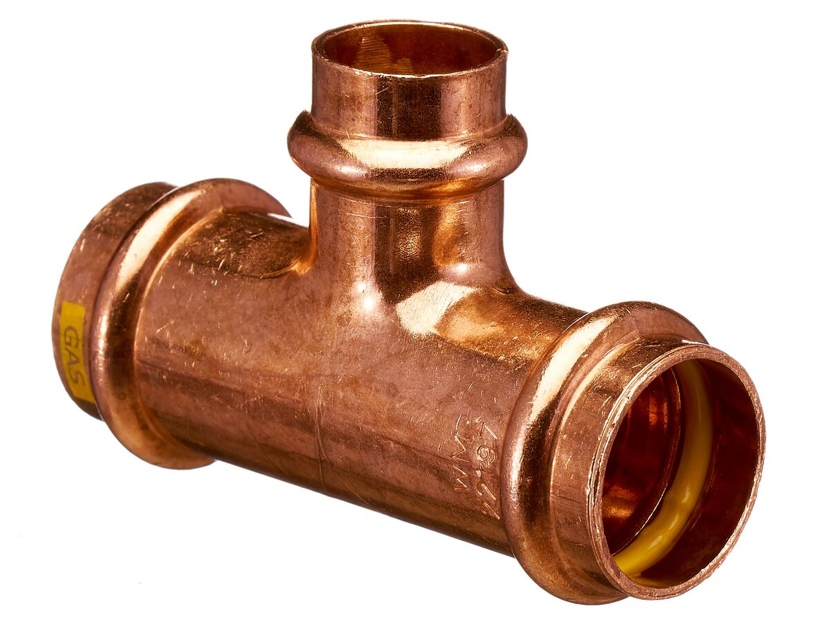 >B< Press Gas Reducing Tee 25mm x 25mm x 20mm