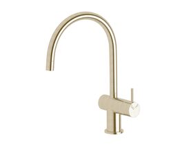 Sussex Scala Mini Sink Mixer Tap Large Curved Right Hand LUX PVD Brushed Platinum Gold (5 Star)