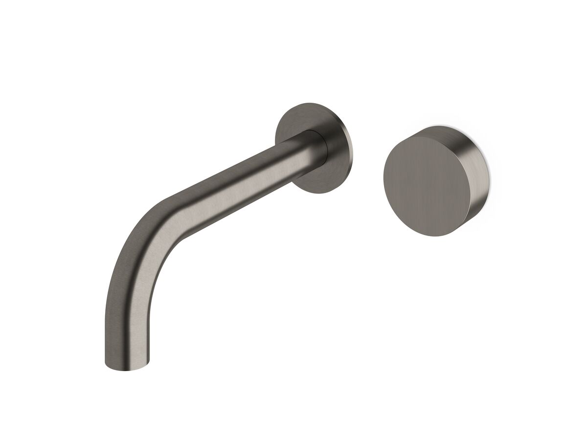 Sussex Pure Progressive Wall Basin Mixer Tap System 200mm PVD Brushed Gunmetal (3 Star)