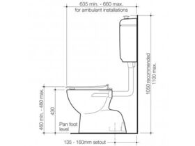 Caroma Care 400 Bottom Inlet Toilet Suite S Trap with Caravelle Single Flap Seat White (4 Star)
