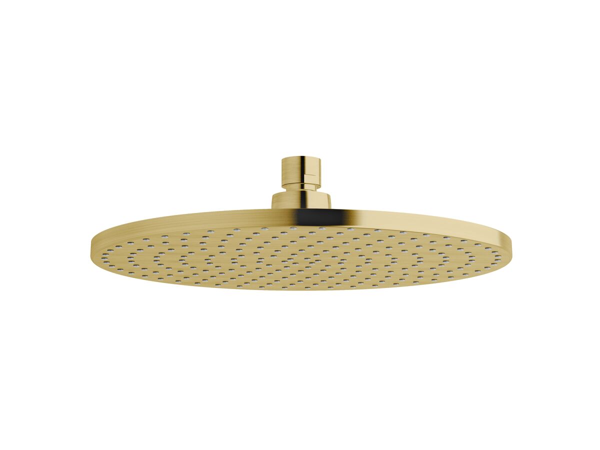Sussex Pure Shower Head 250mm PVD Brushed Gold (3 Star)
