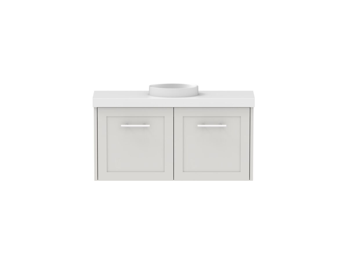 Hero - Kado Lux Petite Vanity Unit Wall Hung 900mm Centre Bowl 50mm Top (Basin Included)