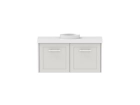 Hero - Kado Lux Petite Vanity Unit Wall Hung 900mm Centre Bowl 50mm Top (Basin Included)