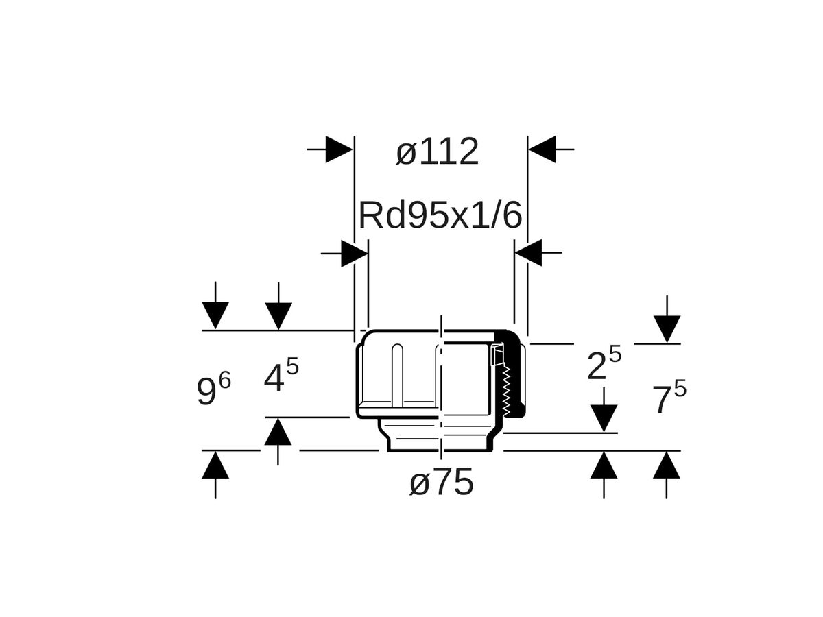 Geberit Stop End - Complete Butt Weld 75mm