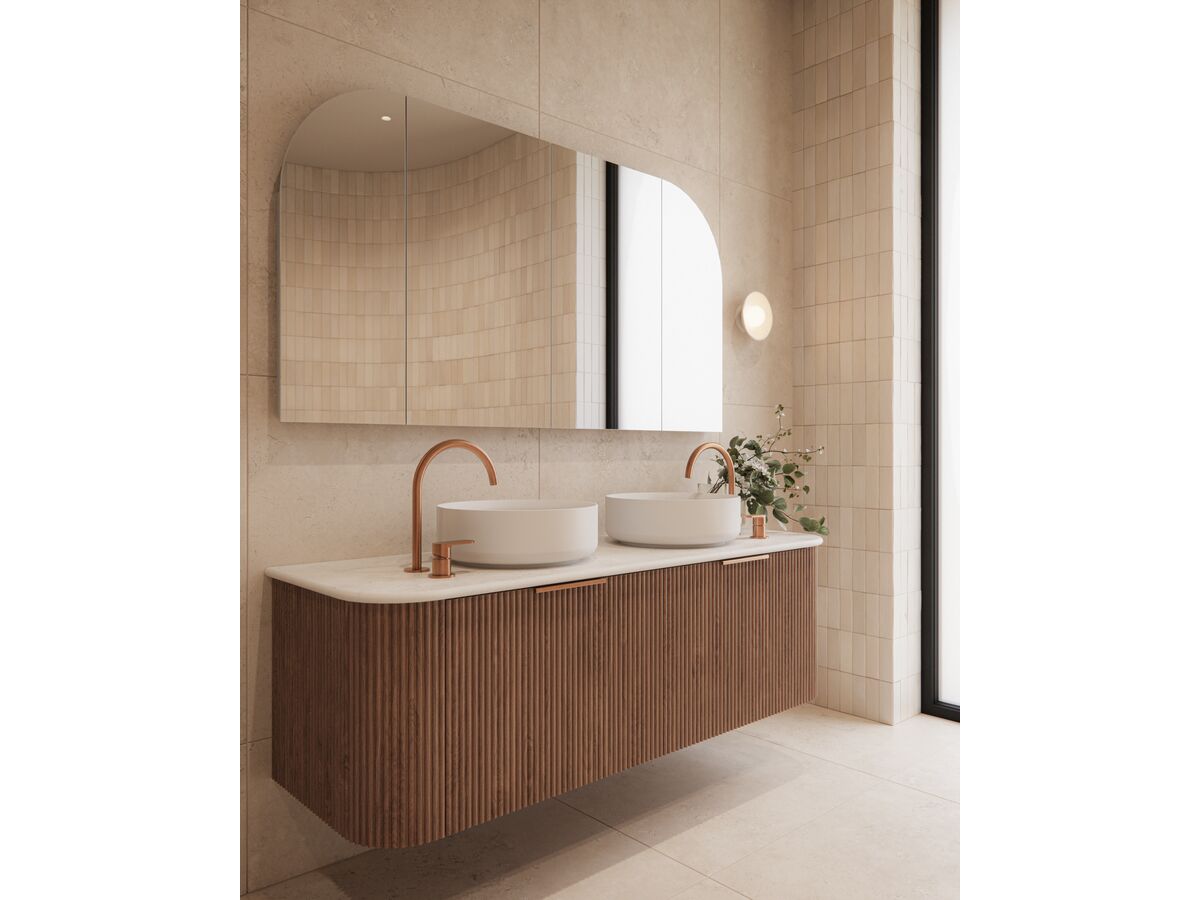 In Situ - Mizu Soothe MK2 Medium Height Hob Mixer Set Brushed Bronze - Bathroom Scene