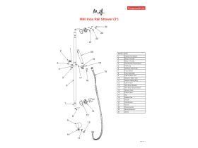 Component Listing - Milli Inox Rail Shower Stainless Steel (3 Star)