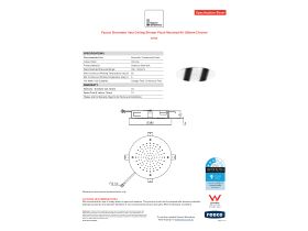 Specification Sheet - Faucet Strommen Vara Ceiling Shower Flush Mounted Kit 380mm Chrome (3 Star)